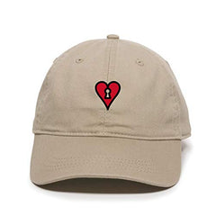 Heart Lock Baseball Cap Embroidered Cotton Adjustable Dad Hat