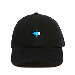 Blue Fish Baseball Cap Embroidered Cotton Adjustable Dad Hat