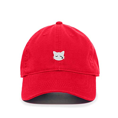 Crying Cat Baseball Cap Embroidered Cotton Adjustable Dad Hat