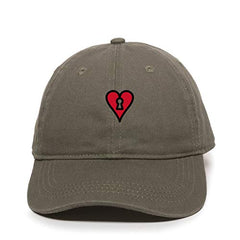 Heart Lock Baseball Cap Embroidered Cotton Adjustable Dad Hat