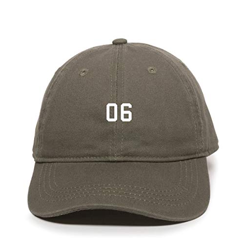 #06 Jersey Number Dad Baseball Cap Embroidered Cotton Adjustable Dad Hat