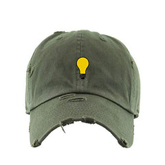 Light Bulb Vintage Baseball Cap Embroidered Cotton Adjustable Distressed Dad Hat