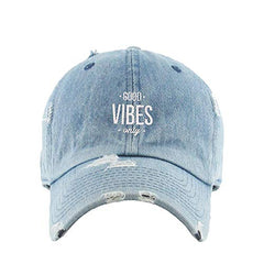 Good Vibes Only Vintage Baseball Cap Embroidered Cotton Adjustable Distressed Dad Hat