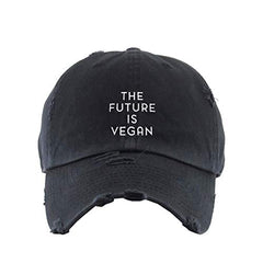 The Future is Vegan Vintage Baseball Cap Embroidered Cotton Adjustable Distressed Dad Hat