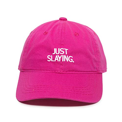 Just Slaying Dad Baseball Cap Embroidered Cotton Adjustable Dad Hat