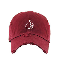 Thumbs Up Vintage Baseball Cap Embroidered Cotton Adjustable Distressed Dad Hat