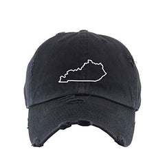 Kentucky Map Outline Dad Vintage Baseball Cap Embroidered Cotton Adjustable Distressed Dad Hat