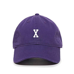 X Initial Letter Baseball Cap Embroidered Cotton Adjustable Dad Hat