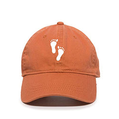 Baby Footprints Baseball Cap Embroidered Cotton Adjustable Dad Hat