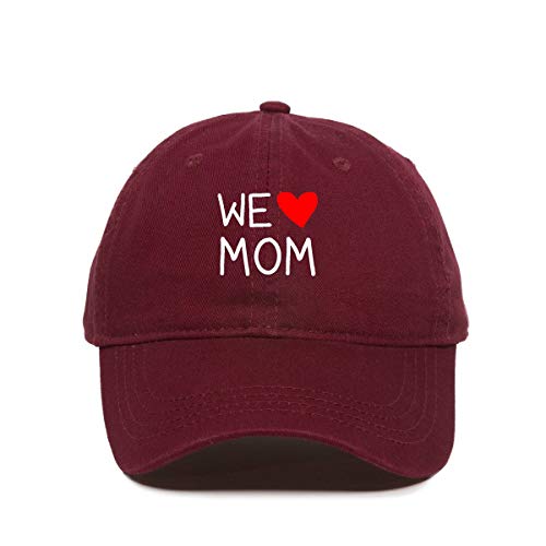 We Love Mom Baseball Cap Embroidered Cotton Adjustable Dad Hat