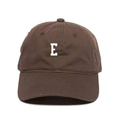 E Initial Letter Baseball Cap Embroidered Cotton Adjustable Dad Hat