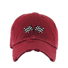 Race Flags Vintage Baseball Cap Embroidered Cotton Adjustable Distressed Dad Hat