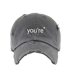 You're A Grammar Police Vintage Baseball Cap Embroidered Cotton Adjustable Distressed Dad Hat