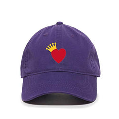 Heart Crown Baseball Cap Embroidered Cotton Adjustable Dad Hat