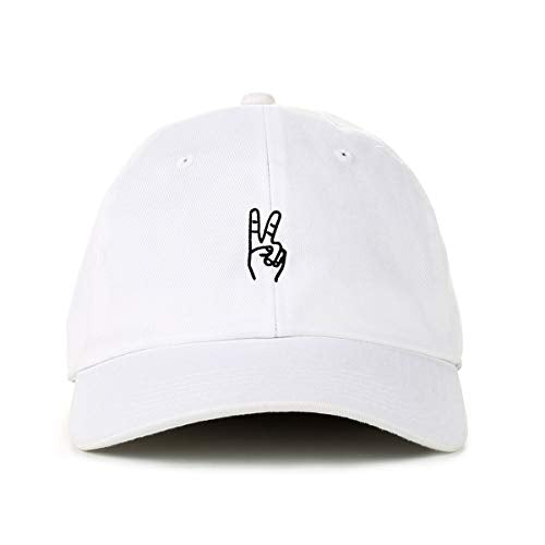 Peace Sign Baseball Cap Embroidered Cotton Adjustable Dad Hat