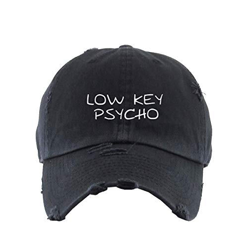 Low Key Psycho Vintage Baseball Cap Embroidered Cotton Adjustable Distressed Dad Hat
