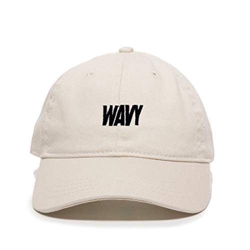 Wavy Dad Baseball Cap Embroidered Cotton Adjustable Dad Hat