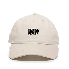 Wavy Dad Baseball Cap Embroidered Cotton Adjustable Dad Hat