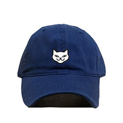 Smiling Cat Dad Baseball Cap Embroidered Cotton Adjustable Dad Hat