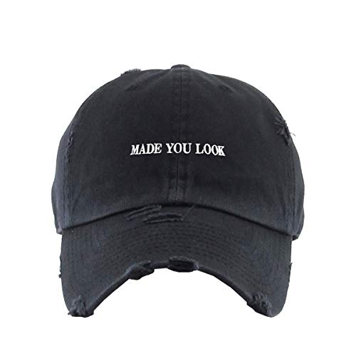 Made You Look Vintage Baseball Cap Embroidered Cotton Adjustable Distressed Dad Hat