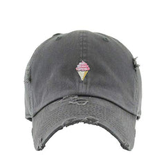 Ice Cream Vintage Baseball Cap Embroidered Cotton Adjustable Distressed Dad Hat