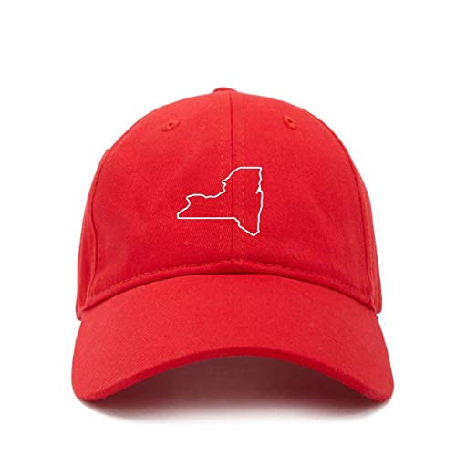New York Map Outline Dad Baseball Cap Embroidered Cotton Adjustable Dad Hat