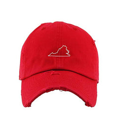 Virginia Map Outline Dad Vintage Baseball Cap Embroidered Cotton Adjustable Distressed Dad Hat