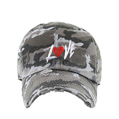 Love Ball Dad Vintage Baseball Cap Embroidered Cotton Adjustable Distressed Dad Hat