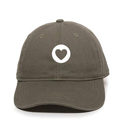 Circle Heart Baseball Cap Embroidered Cotton Adjustable Dad Hat
