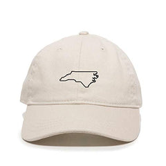North Carolina Map Outline Dad Baseball Cap Embroidered Cotton Adjustable Dad Hat