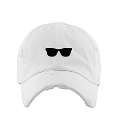 Wayfarer Glasses Vintage Baseball Cap Embroidered Cotton Adjustable Distressed Dad Hat