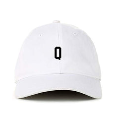 Q Initial Letter Baseball Cap Embroidered Cotton Adjustable Dad Hat
