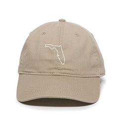 Florida Map Outline Dad Baseball Cap Embroidered Cotton Adjustable Dad Hat