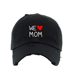 We Love Mom Vintage Baseball Cap Embroidered Cotton Adjustable Distressed Dad Hat