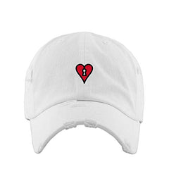 Heart Lock Vintage Baseball Cap Embroidered Cotton Adjustable Distressed Dad Hat