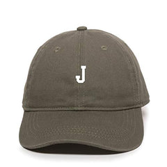 J Initial Letter Baseball Cap Embroidered Cotton Adjustable Dad Hat