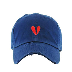 Broken Heart Vintage Baseball Cap Embroidered Cotton Adjustable Distressed Dad Hat