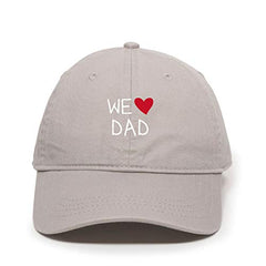 We Heart Dad Baseball Cap Embroidered Cotton Adjustable Dad Hat