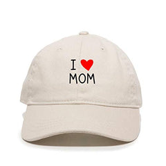 I Love Mom Baseball Cap Embroidered Cotton Adjustable Dad Hat