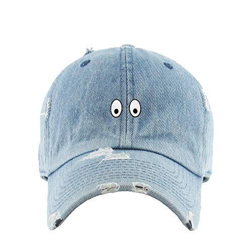 Creepy Eyes Vintage Baseball Cap Embroidered Cotton Adjustable Distressed Dad Hat