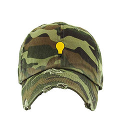 Light Bulb Vintage Baseball Cap Embroidered Cotton Adjustable Distressed Dad Hat