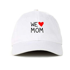 We Love Mom Baseball Cap Embroidered Cotton Adjustable Dad Hat
