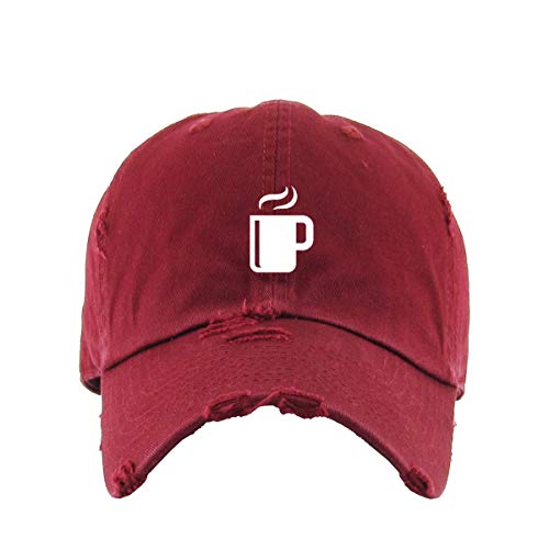 Cup of Coffee Vintage Baseball Cap Embroidered Cotton Adjustable Distressed Dad Hat