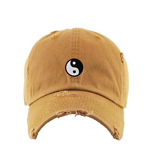 Yin Yang Vintage Baseball Cap Embroidered Cotton Adjustable Distressed Dad Hat