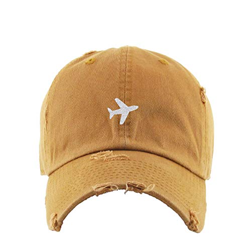Airplane Vintage Baseball Cap Embroidered Cotton Adjustable Distressed Dad Hat