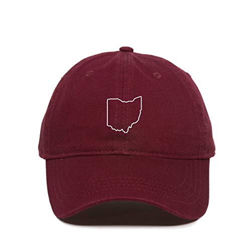 Ohio Map Outline Dad Baseball Cap Embroidered Cotton Adjustable Dad Hat