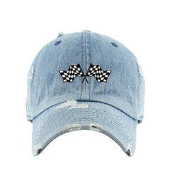 Race Flags Vintage Baseball Cap Embroidered Cotton Adjustable Distressed Dad Hat