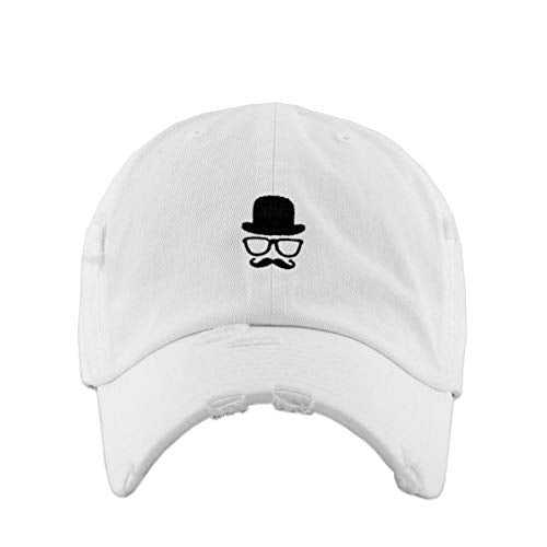 Gentleman Vintage Baseball Cap Embroidered Cotton Adjustable Distressed Dad Hat