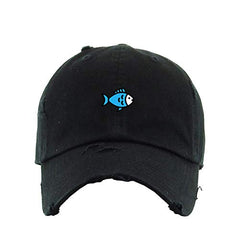 Blue Fish Vintage Baseball Cap Embroidered Cotton Adjustable Distressed Dad Hat