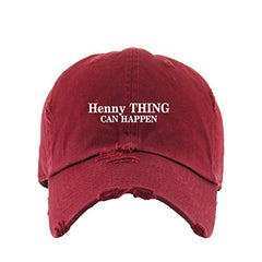Henny Thing Can Happen Vintage Baseball Cap Embroidered Cotton Adjustable Distressed Dad Hat